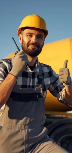 Local Customer Showing Thumbs Up For Quality Equipment Hire In Queensland